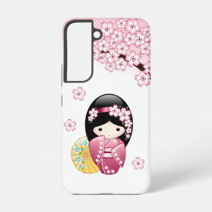 Spring Kokeshi Doll - Cute Japanese Geisha Samsung Galaxy Hoesje