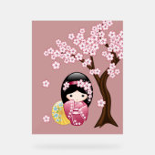 Spring Kokeshi Doll Schattige Japans Geisha Meisje Acryl Bord (Voorkant)