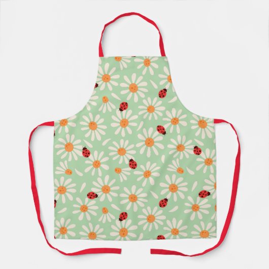 Spring Ladybugs and Daisies Mom Apron Schort (Voorkant)