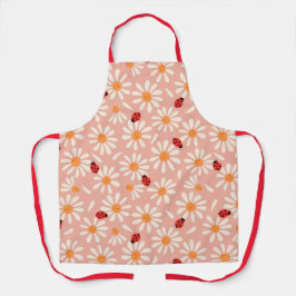 Spring Ladybugs and Daisies Mom Apron Schort