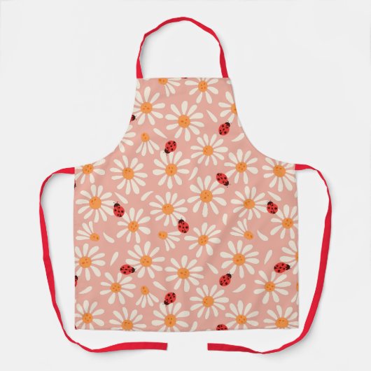 Spring Ladybugs and Daisies Mom Apron Schort (Voorkant)