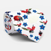 Spring Ladybugs Flowers Stropdas (Opgerold)