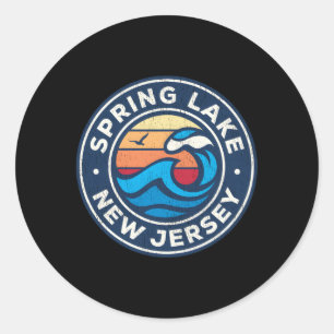 Spring Lake New Jersey NJ nautische golven Ronde Sticker