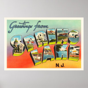 Spring Lake New Jersey NJ Vintage Travel Briefkaar Poster