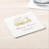 Spring Lamb Easter Brunch Vierkante Kartonnen Onderzetter (Schuin)