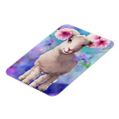 Spring Lamb Floral Waterverf Magneet (Linkerzijde)