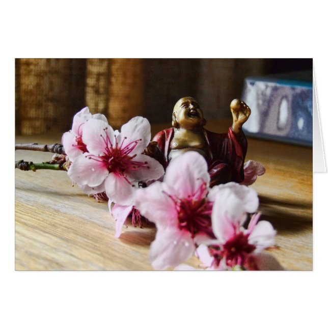Spring Laughing Buddha Card (Voorkant Horizontaal)