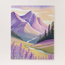 Spring Lavender | Glacier National Park Watercolor Legpuzzel