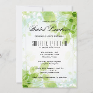 Spring Leaves Garden Floral Bridal Luncheon Kaart