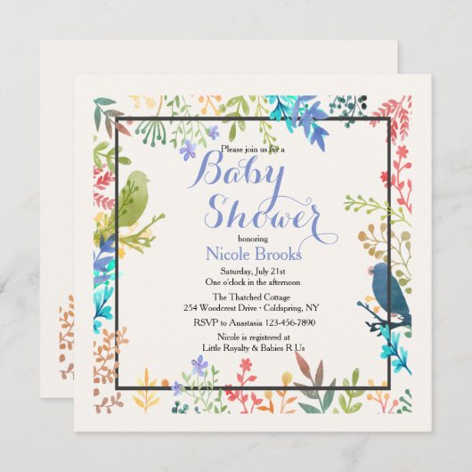 Spring Lijst Invitation Kaart (Voorkant / Achterkant)