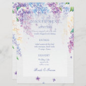 Spring Lila Flower Blossom-Floral Wedding Menu (Voorkant / Achterkant)