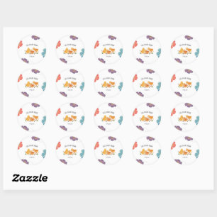 Spring Little Chicken Floral Baby shower Ronde Sticker