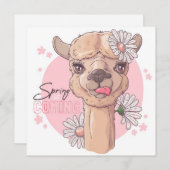 Spring Llama Feestdagenkaart (Voorkant / Achterkant)