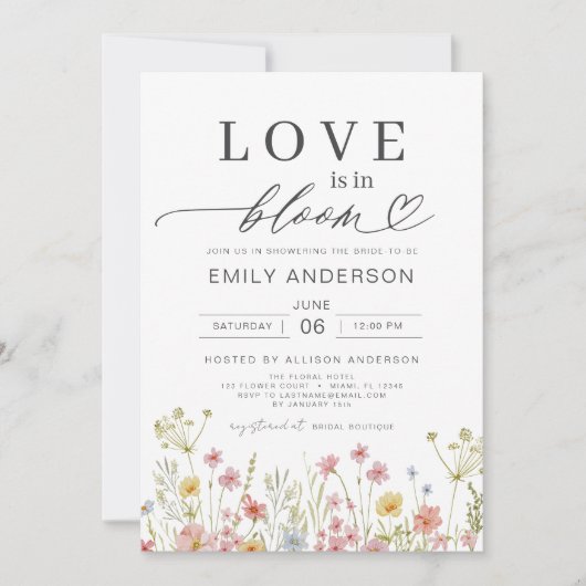 Spring Love bevindt zich in Bloom Wildflower Vrijg Kaart (Voorkant)