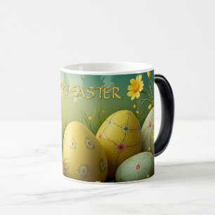 Spring Magic met paaseieren in een Zee van bloemen Magische Mok
