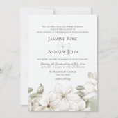 Spring Magnolia Blossom Blush en Sage Wedding Kaart (Voorkant)