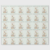 Spring Meadow Bunny Wrapping Paper Cadeaupapier (Vlak)