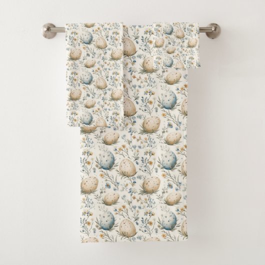 Spring Meadow Egg Pattern Bad Handdoek (Insitu)