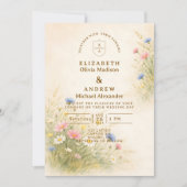 Spring Meadow Floral Wedding Kaart (Voorkant)