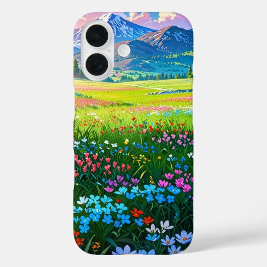 Spring Meadow & Mountains – Anime Landschap Case-Mate iPhone Case (Achterkant)