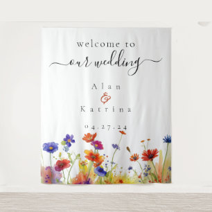 Spring Meadow Wildflower Tapestry Wandkleed