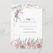 Spring Meadow Wildflower Wedding RSVP Kaart (Voorkant / Achterkant)