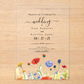 Spring Meadow Wildflowers Wedding Invitation (Recto)
