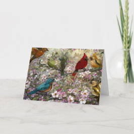 Spring Meet: Colorful Songbirds Bird Lovers Gifts Kaart