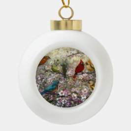 Spring Meet: Colorful Songbirds Bird Lovers Gifts Keramische Bal Ornament