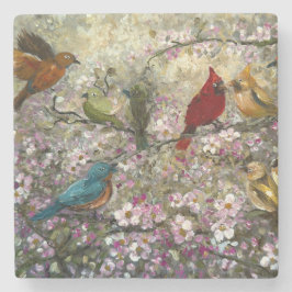 Spring Meet: Colorful Songbirds Bird Lovers Gifts Stenen Onderzetter