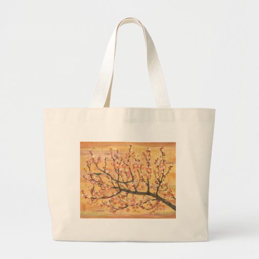 Spring Melody: Plum Blossom & Bush Warbler Grote Tote Bag (Voorkant)