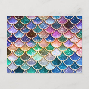 Spring Mermaid Glitter Scales- Mermaidscales Briefkaart