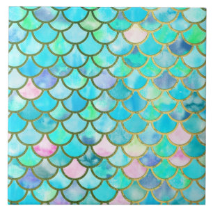 Spring Mermaid Waterverf Scales- Mermaidscales Tegeltje