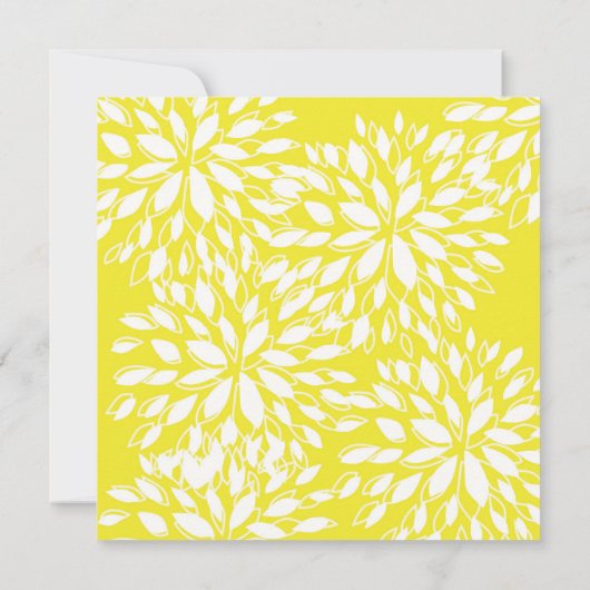 Spring Modern Geel & Wit Bloemen Uitnodiging (Achterkant)