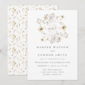 Spring Monogram Elegant Wildflower Floral Kaart (Voorkant / Achterkant)