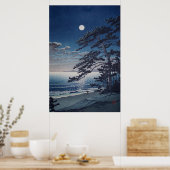 Spring Moon bij Ninomiya Beach Kawase Hasui 1932 Poster (Keuken)