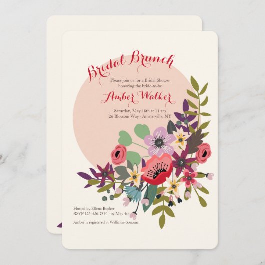 Spring Moon Invitation Kaart (Voorkant / Achterkant)