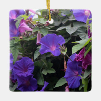 Spring Morning Glories in Blue Keramisch Ornament
