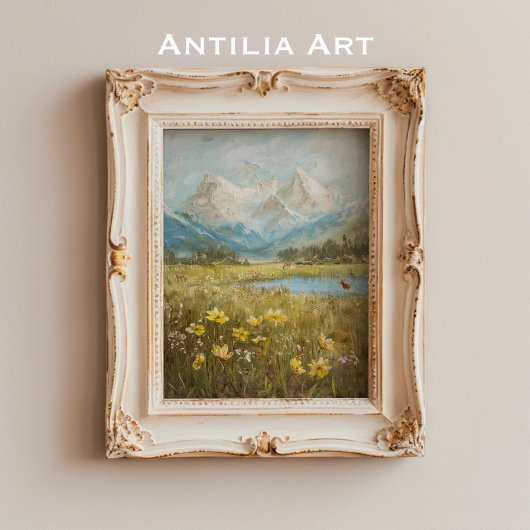 Spring Mountain Meadow Natuur Kunst Poster