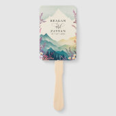 Spring Mountains Floral bruiloft programma Handwaaier (Voorkant)