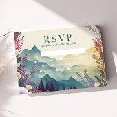 Spring Mountains Floral Bruiloft RSVP Kaart