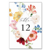 Spring Multi Color Florals Tafelnummer (Achterkant)