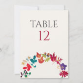 Spring Mustard Meadow Flower Wedding Table Number Kaart (Voorkant)