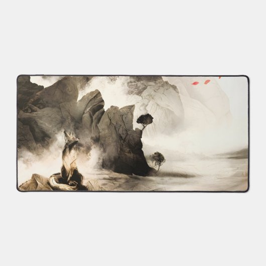 Spring Mystic Fox Misty Mountain Minimalist Zen (Recto)
