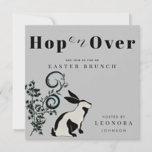 Spring naar een moderne konijn Pasen brunch Kaart