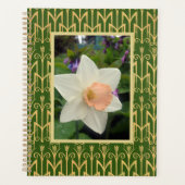 Spring narcis en art deco gepersonaliseerd planner (Voorkant)