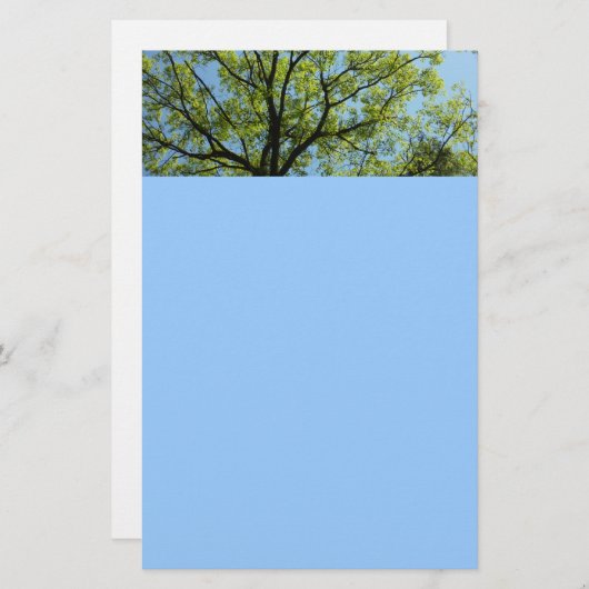Spring Oak Tree Vibrant Natuur Briefpapier (Voorkant / Achterkant)