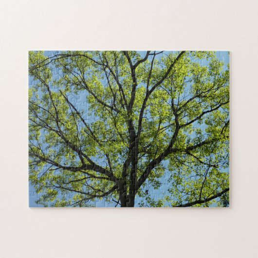 Spring Oak Tree Vibrant Natuur Legpuzzel (Horizontaal)