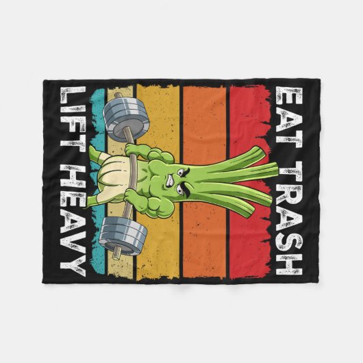 Spring Onion Gym Gewichtstraining Eet Trash Lift H Fleece Deken (Voorkant (Horizontaal))