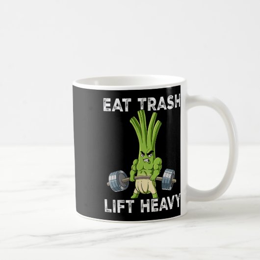 Spring Onion Gym Gewichtstraining Eet Trash Lift H Koffiemok (Rechts)